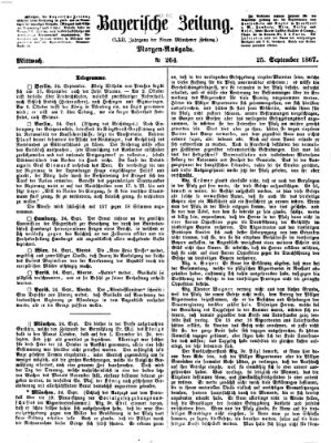 Bayerische Zeitung. Mittag-Ausgabe (Süddeutsche Presse) Mittwoch 25. September 1867