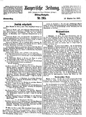 Bayerische Zeitung. Mittag-Ausgabe (Süddeutsche Presse) Donnerstag 26. September 1867