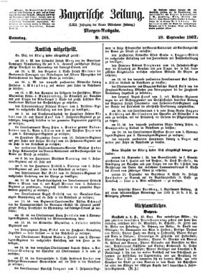 Bayerische Zeitung. Mittag-Ausgabe (Süddeutsche Presse) Sonntag 29. September 1867