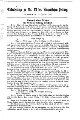 Bayerische Zeitung. Mittag-Ausgabe (Süddeutsche Presse) Sonntag 13. Januar 1867