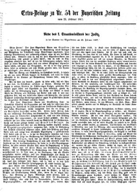 Bayerische Zeitung. Mittag-Ausgabe (Süddeutsche Presse) Samstag 23. Februar 1867