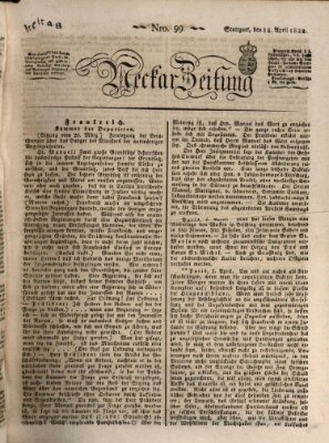 Neckar-Zeitung Freitag 12. April 1822