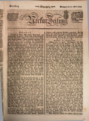 Neckar-Zeitung Tuesday 30. April 1822