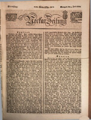 Neckar-Zeitung Dienstag 4. Juni 1822