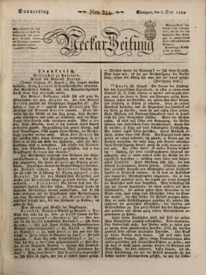 Neckar-Zeitung Donnerstag 5. September 1822