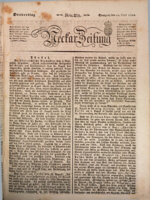 Neckar-Zeitung Donnerstag 12. September 1822