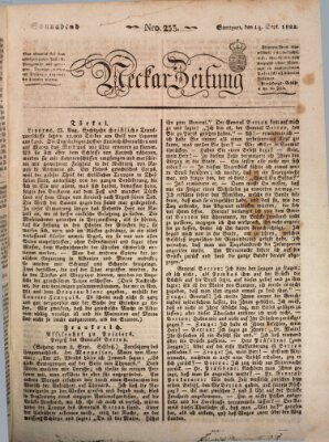 Neckar-Zeitung Samstag 14. September 1822