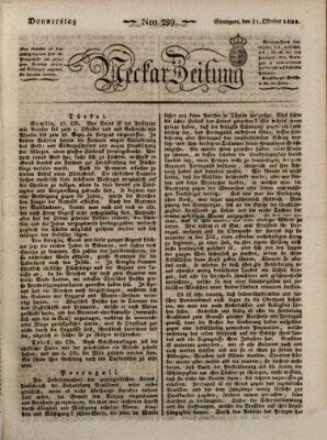 Neckar-Zeitung Donnerstag 31. Oktober 1822