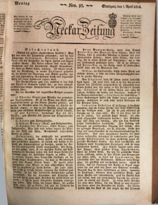 Neckar-Zeitung Montag 7. April 1823