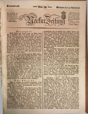 Neckar-Zeitung Samstag 12. April 1823