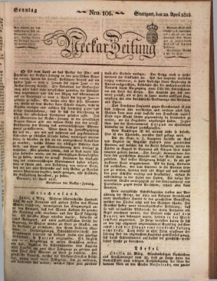 Neckar-Zeitung Sonntag 20. April 1823