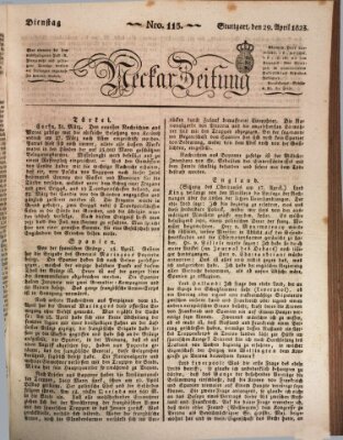 Neckar-Zeitung Dienstag 29. April 1823