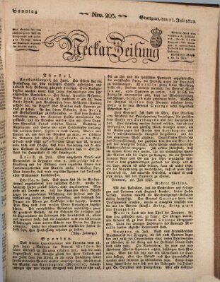 Neckar-Zeitung Sonntag 27. Juli 1823