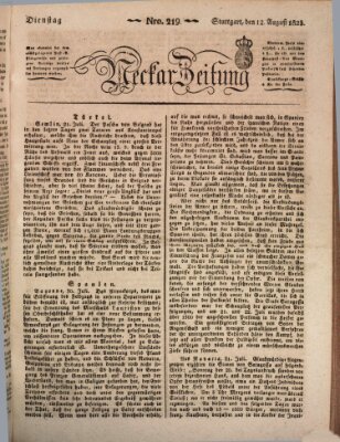 Neckar-Zeitung Dienstag 12. August 1823