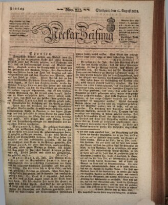 Neckar-Zeitung Freitag 15. August 1823