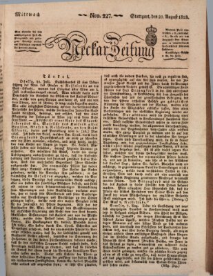 Neckar-Zeitung Mittwoch 20. August 1823