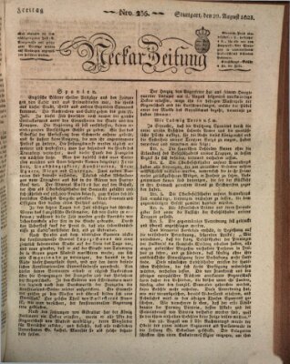 Neckar-Zeitung Freitag 29. August 1823