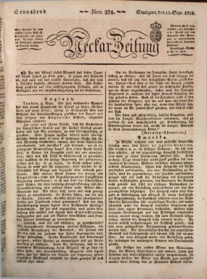 Neckar-Zeitung Samstag 13. September 1823