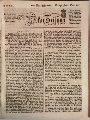 Neckar-Zeitung Sonntag 21. September 1823