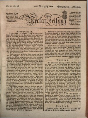 Neckar-Zeitung Samstag 11. Oktober 1823