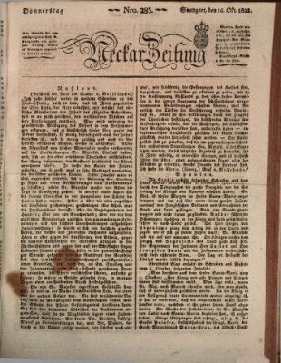 Neckar-Zeitung Donnerstag 16. Oktober 1823