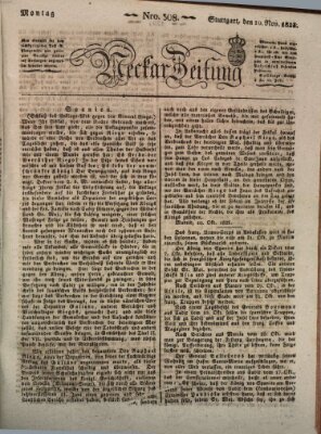 Neckar-Zeitung Montag 10. November 1823