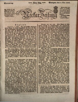 Neckar-Zeitung Sonntag 16. November 1823