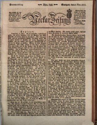 Neckar-Zeitung Donnerstag 20. November 1823