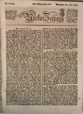 Neckar-Zeitung Dienstag 2. Dezember 1823