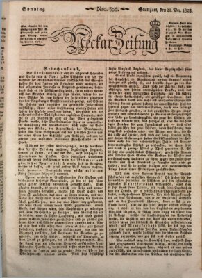 Neckar-Zeitung Sonntag 28. Dezember 1823