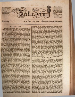 Neckar-Zeitung Sonntag 29. Februar 1824