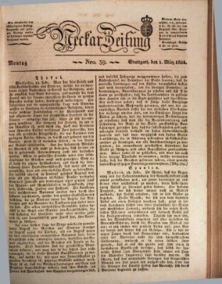 Neckar-Zeitung Montag 1. März 1824