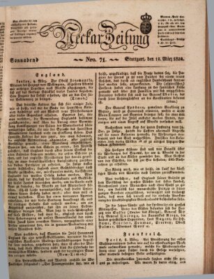 Neckar-Zeitung Samstag 13. März 1824