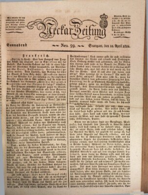 Neckar-Zeitung Samstag 10. April 1824