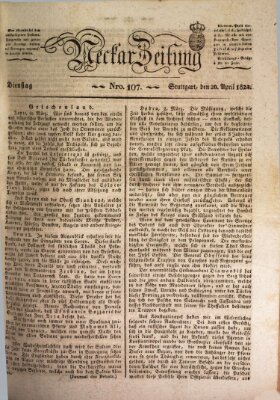 Neckar-Zeitung Dienstag 20. April 1824