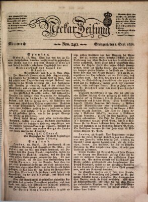 Neckar-Zeitung Mittwoch 1. September 1824