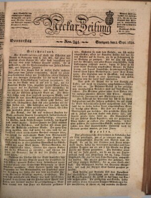 Neckar-Zeitung Donnerstag 2. September 1824