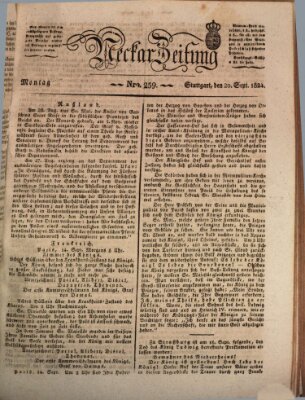 Neckar-Zeitung Montag 20. September 1824