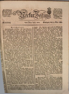 Neckar-Zeitung Sonntag 14. November 1824