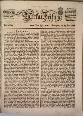 Neckar-Zeitung Dienstag 14. Dezember 1824