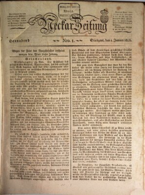 Neckar-Zeitung Samstag 1. Januar 1825