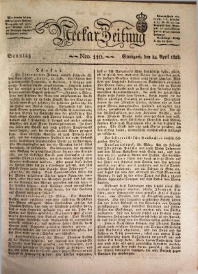 Neckar-Zeitung Sonntag 24. April 1825