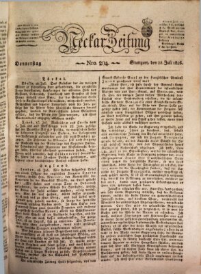 Neckar-Zeitung Donnerstag 28. Juli 1825