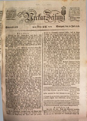 Neckar-Zeitung Samstag 30. Juli 1825