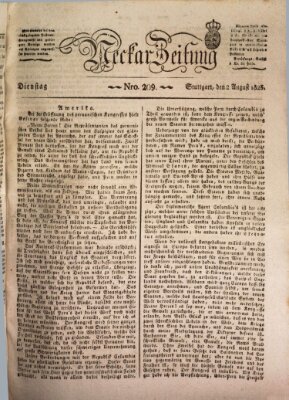 Neckar-Zeitung Dienstag 2. August 1825