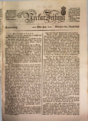 Neckar-Zeitung Donnerstag 4. August 1825