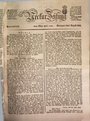 Neckar-Zeitung Samstag 6. August 1825