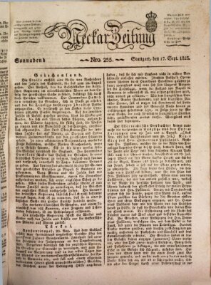 Neckar-Zeitung Samstag 17. September 1825