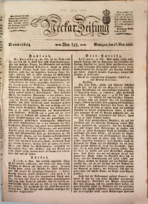 Neckar-Zeitung Donnerstag 17. November 1825