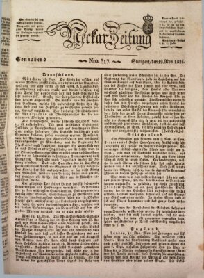 Neckar-Zeitung Samstag 19. November 1825